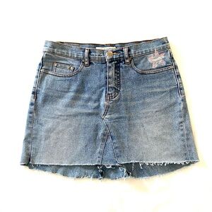 Jill Stuart Enbroidered Jean Skirt